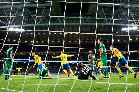 Sveriges Ola Toivonen, Marcus Berg och Andreas Granqvist