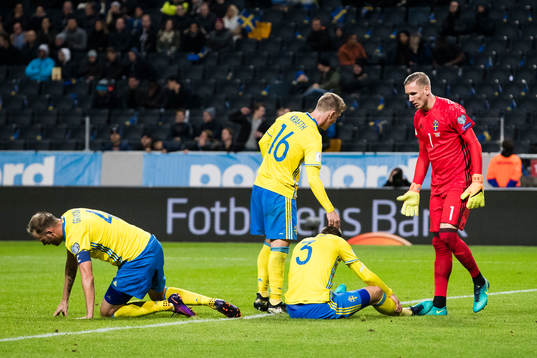 Sveriges Andreas Granqvist, Emil Krafth, Victor Nilsson