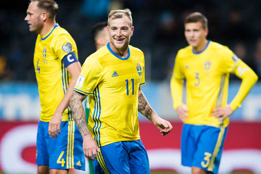 Sveriges Andreas Granqvist, John Guidetti och Victor