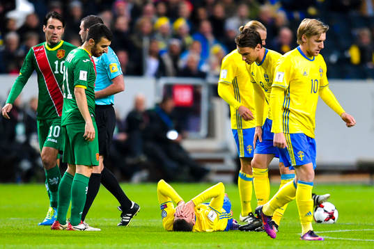 Sveriges Marcus Berg har ont