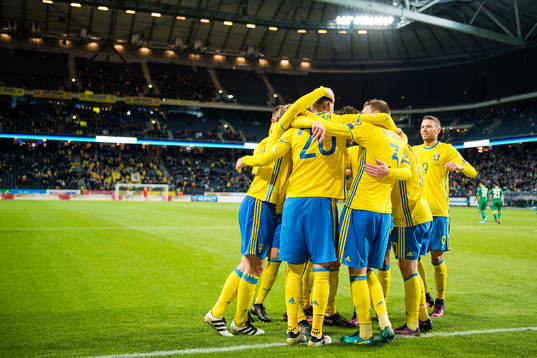 Sveriges Oscar Hiljemark, Emil Krafth, Marcus Berg och