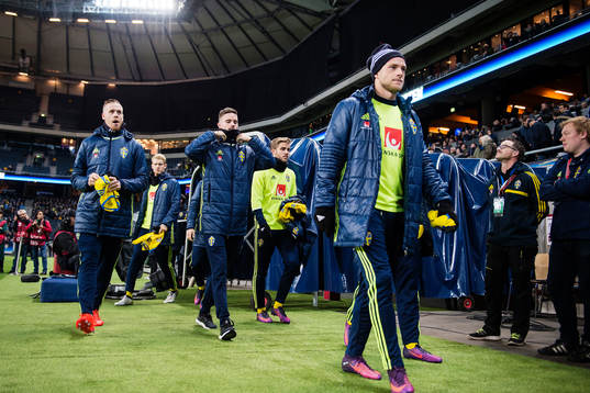 Sveriges Pontus Jansson, Mikael Lustig och John Guidetti