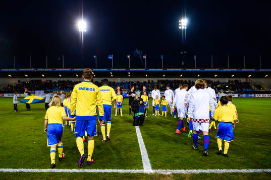 Sveriges och Kroatiens spelare