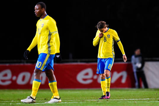 Sveriges Carlos Strandberg och Kristoffer Olsson deppar