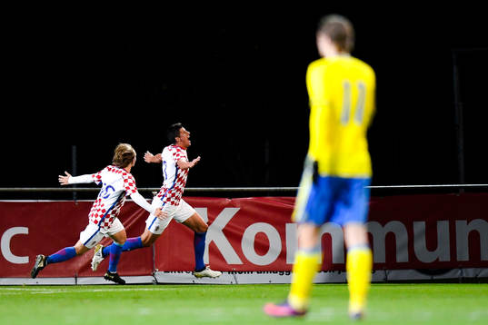 Kroatiens Stipe Perica jublar