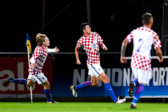 Kroatiens Stipe Perica jublar