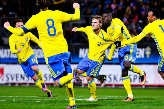 Sveriges Kristoffer Olsson, Pa Konate och Carlos Strandberg