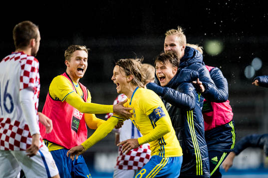 Sveriges Adam Lundqvist, Kristoffer Olsson och Melker