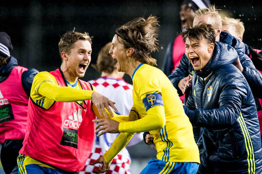 Sveriges Adam Lundqvist, Kristoffer Olsson och Melker