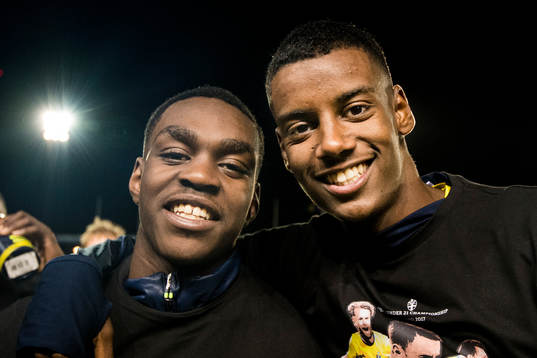 Sveriges Joel Asoro och Alexander Isak