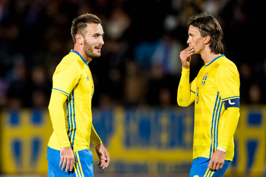 Sveriges Muamer Tankovic och Kristoffer Olsson