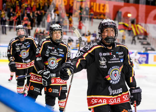 Luleås Michelle Karvinen jublar