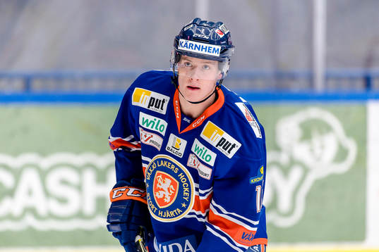 Växjös Albin Storm före ishockeymatchen i SHL mellan