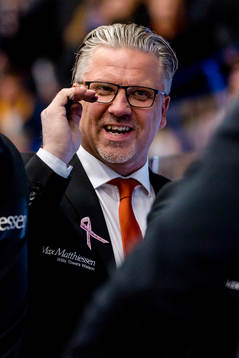 Karlskronas tränare Per Hånberg jublar