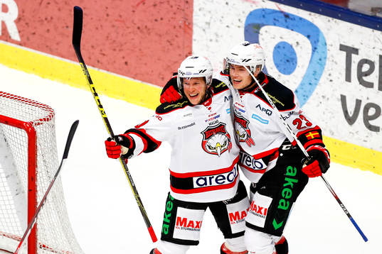 Malmö Redhawks Erik Forssell och Christoffer Forsberg