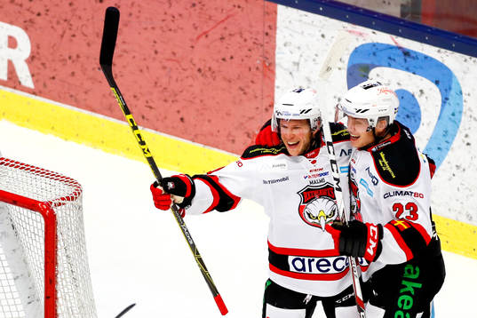 Malmö Redhawks Erik Forssell och Christoffer Forsberg