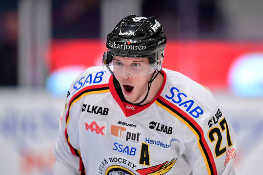 Luleås Brendan Mikkelson jublar
