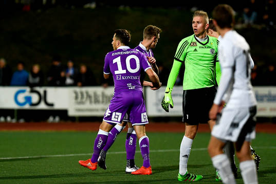 IFK Göteborgs Sören Rieks och Tobias Hysén jublar