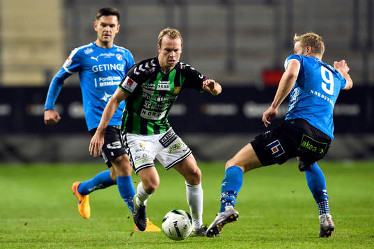 GAIS Craig Henderson och Halmstads Alexander Ruud Tveter