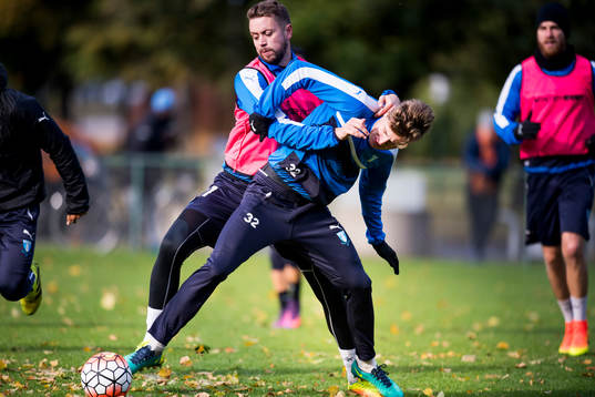 Malmö FFs Mattias Svanberg och Kari Arnason