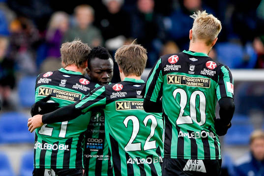 Varbergs Thomas Boakye jublar