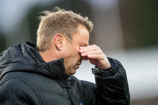 Falkenbergs tränare Hans Eklund deppar
