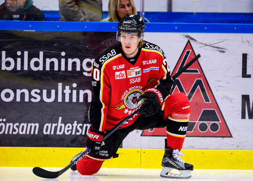 Luleås Gustav Rydahl på uppvärmningen