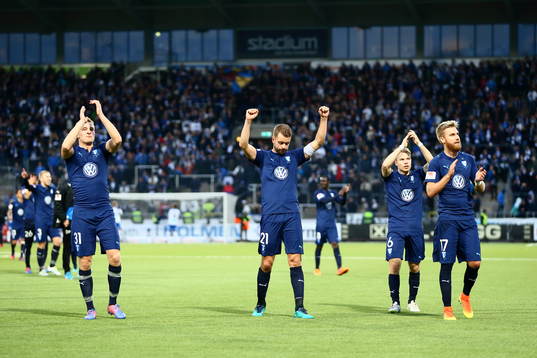 Malmö FFs Franz Brorsson, Kari Arnason, Oscar Lewicki och