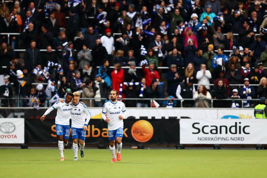 Norrköpings Niclas Eliasson och Nicklas Bärkroth jublar