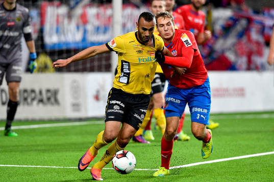 Elfsborgs Issam Jebali och Helsingborgs Frederik Helstrup