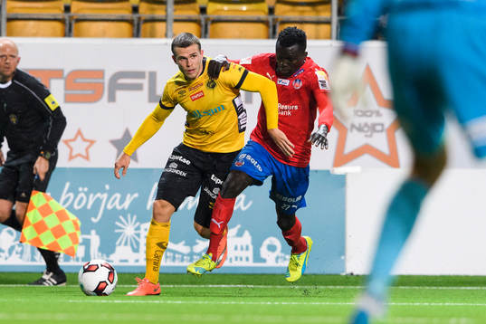 Elfsborgs Jesper Manns och Helsingborgs Lalawélé Atakora