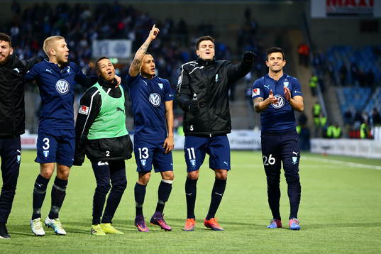 Malmö FFs Anton Tinnerholm, Pa Konate, Victor Yoshimar
