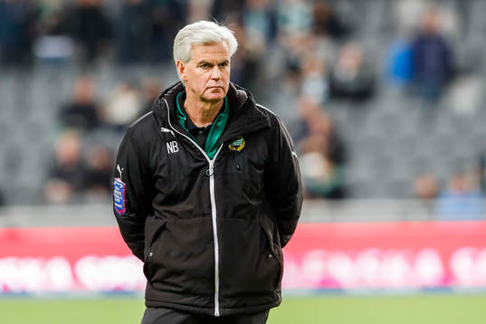 Hammarbys tränare Nanne Bergstrand före fotbollsmatchen i