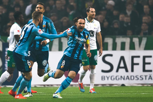 Djurgårdens Kevin Walker jublar