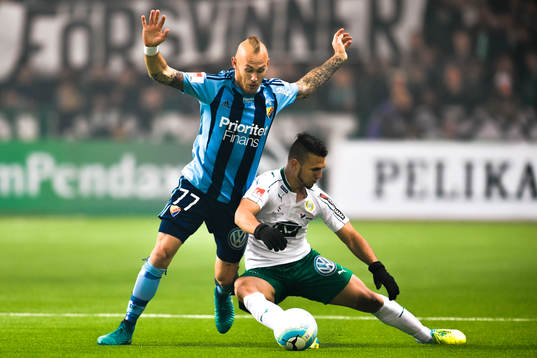 Djurgårdens Magnus Eriksson och Hammarbys Alexssander