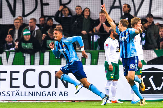 Djurgårdens Mathias Ranegie jublar