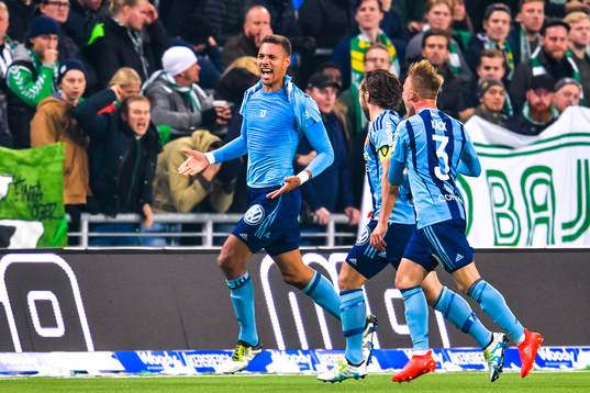 Djurgårdens Mathias Ranegie jublar