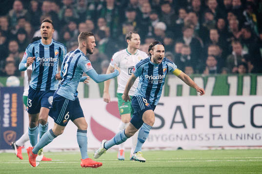 Djurgårdens Kevin Walker jublar