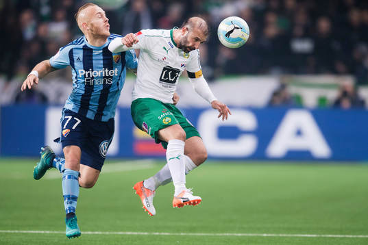 Djurgårdens Magnus Eriksson och Hammarbys Kennedy