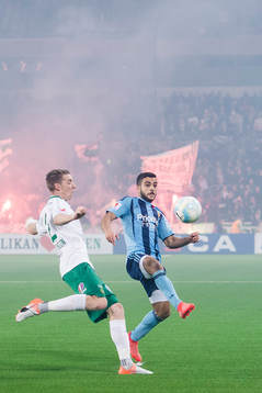 Hammarbys Birkir Már Saevarsson och Djurgårdens Othman El