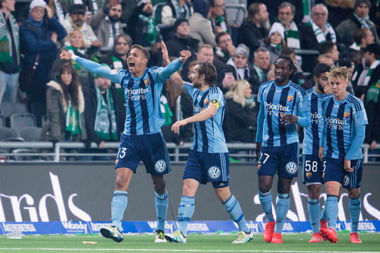Djurgårdens Mathias Ranegie jublar