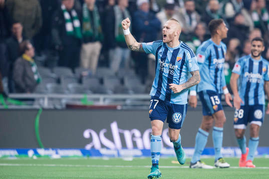 Djurgårdens Magnus Eriksson jublar