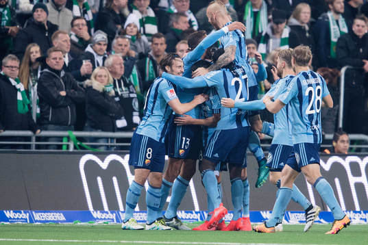 Djurgårdens Mathias Ranegie jublar