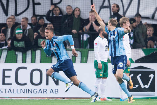 Djurgårdens Mathias Ranegie jublar