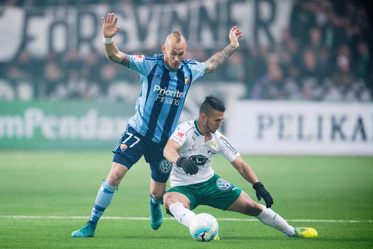Djurgårdens Magnus Eriksson och Hammarbys Alexssander