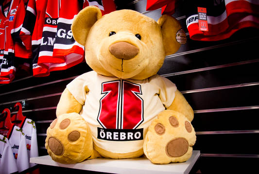 En nalle med Örebro Hockey logotyp