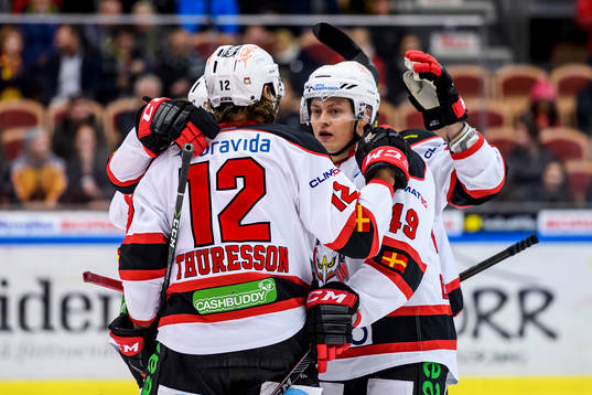 Malmö Redhawks Rhett Rakhshani (h) jublar