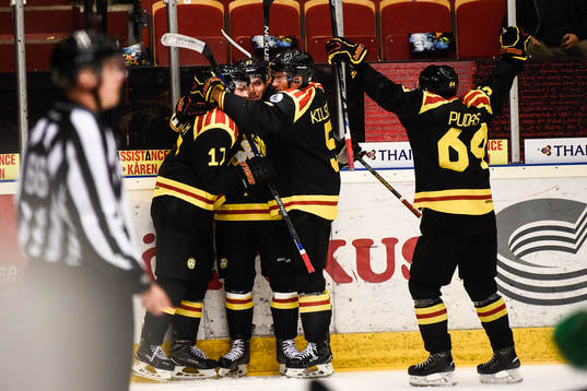 Brynäs spelare jublar