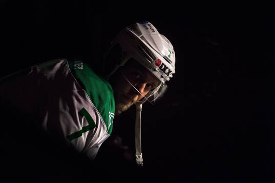 Rögles Patrik Cehlin före ishockeymatchen i SHL mellan