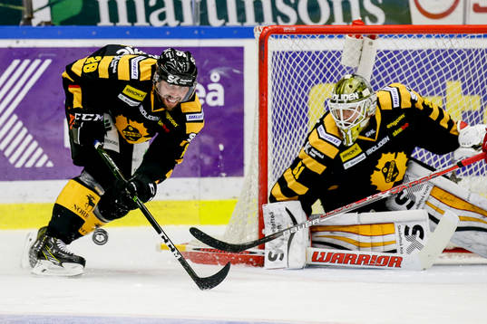 Skellefteås Johan Alm och målvakt Joni Ortio